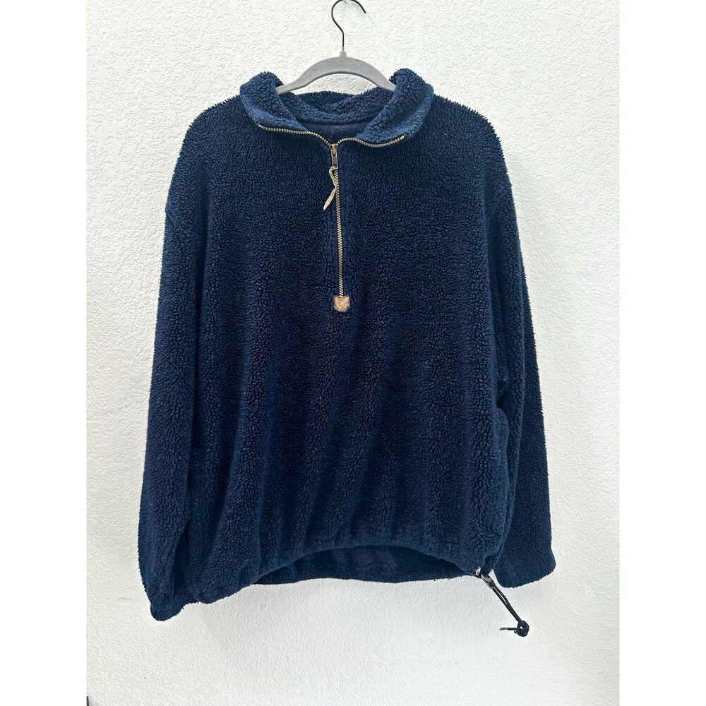 Vintage Pendleton Mens Regular 1/4 Zip Fleece Pullover Sweatshirt Blue Polyester